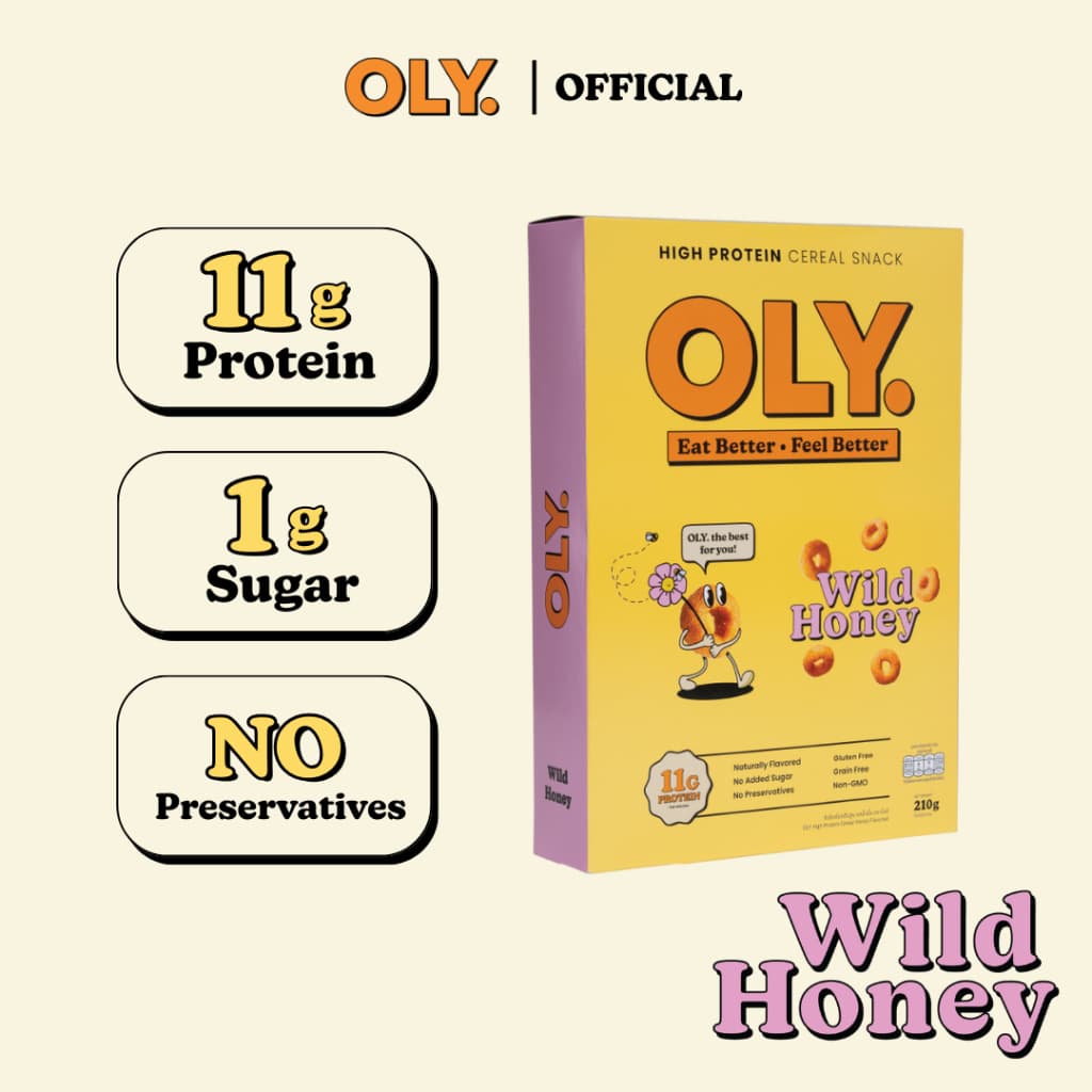 OLY. High Protein Cereal Wild Honey Flavor 210 g ซีเรียลโปรตีนสูง รสน้ำผึ้ง รูปที่ 1