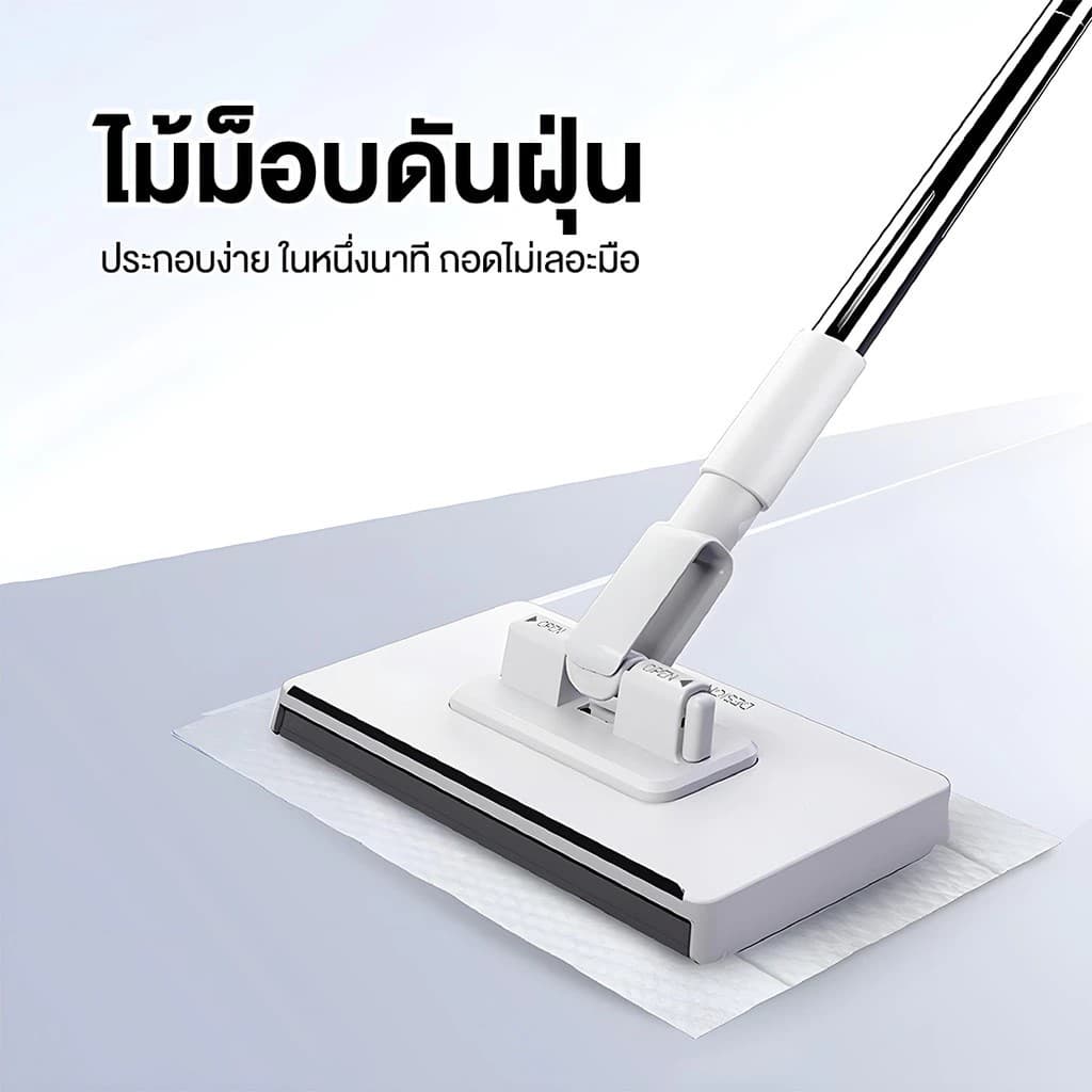 ไม้ม็อบดันฝุ่น ใหม่ แปรงทำความสะอาด แปรงเช็ดกระจก ผ้าถูพื้นแบบเปียก ไม้ถูพื้น ใช้แล้วทิ้ง รูปที่ 7