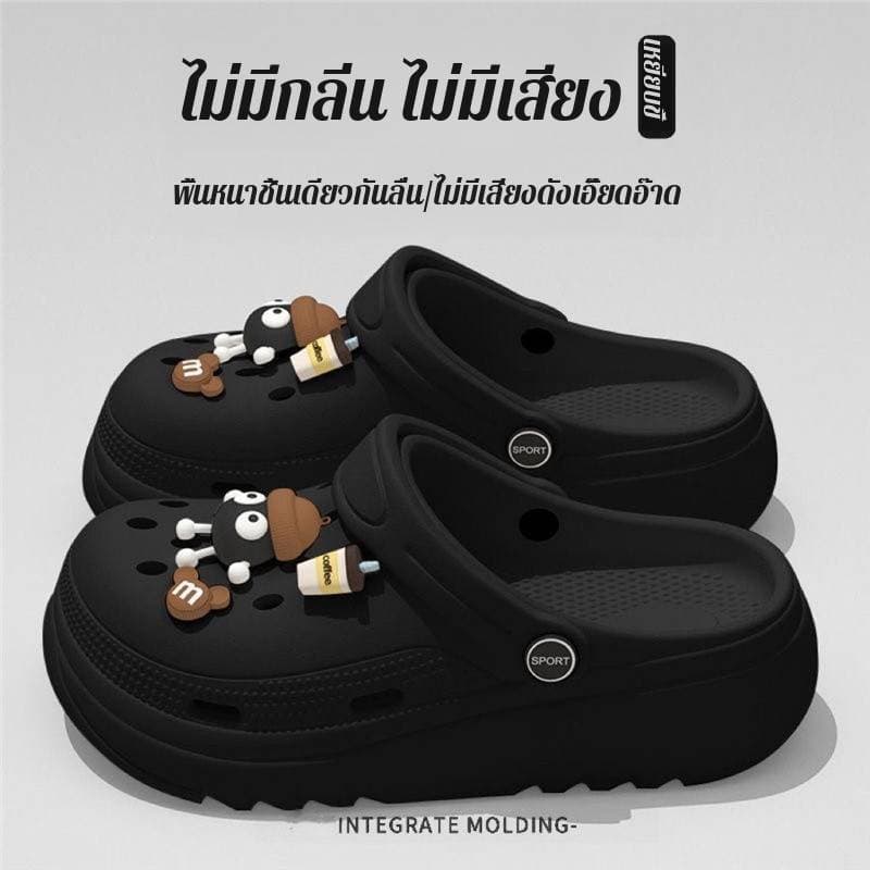 ส่งเร็ว รองเท้าแตะยางนิ่มแบบสวมรัดส้น ผู้หญิง เท้านุ่ม TP5 . รูปที่ 1