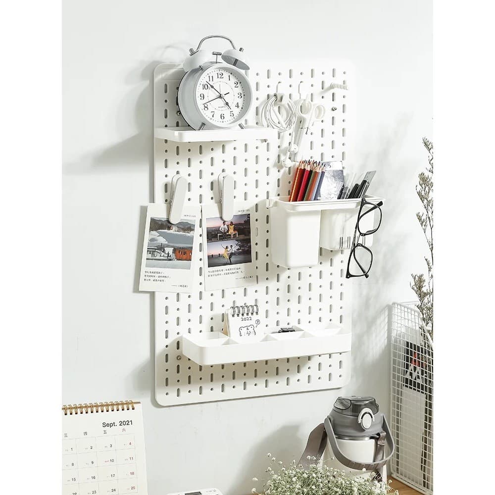 ผ่นวางของติดผนัง กระดานแขวนของ Pegboard แผ่นใหญ่ วางของมากขึ้น แผ่นวางของติดผนัง กระดานแขวนของ DIY pegboard รูปที่ 3