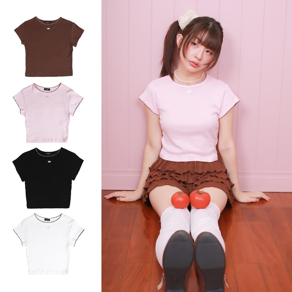 kome.offi เสื้อยืดหยักแขน รุ่น lindi t-shirt รูปที่ 1