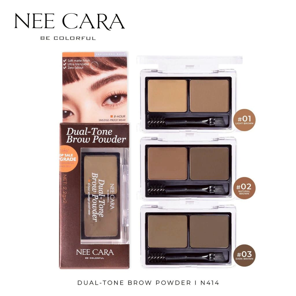 N414 BROW POWDER คิ้วฝุ่นดูโอ้2สี เขียนง่าย ติดทน รูปที่ 7