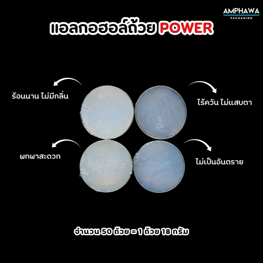 แอลกอฮอล์ถ้วย ตรา เพาเวอร์ ไม่เป็นอันตรายต่อสุขภาพ ไม่มีกลิ่น ไม่มีควัน ร้อนนาน รูปที่ 2