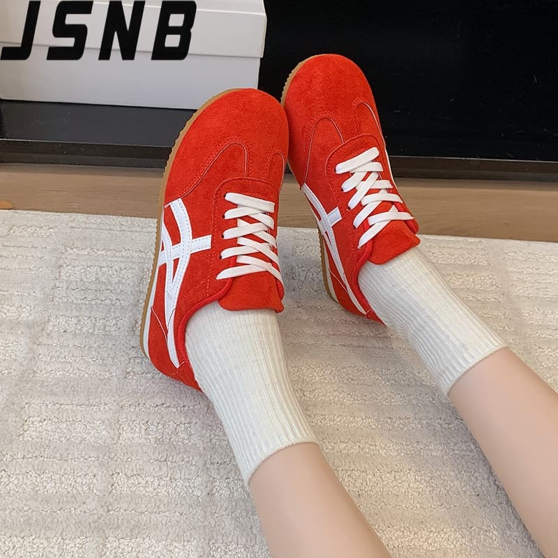 รองเท้าสนีกเกอร์สไตล์เกาหลี พื้นหนา 5สี! ไซส์ใหญ่ 36-42 - รองเท้าผ้าใบสตรี สไตล์ล้ำสมัย สำหรับเท้ากว้าง สวมใส่สบาย ดีไซน รูปที่ 5