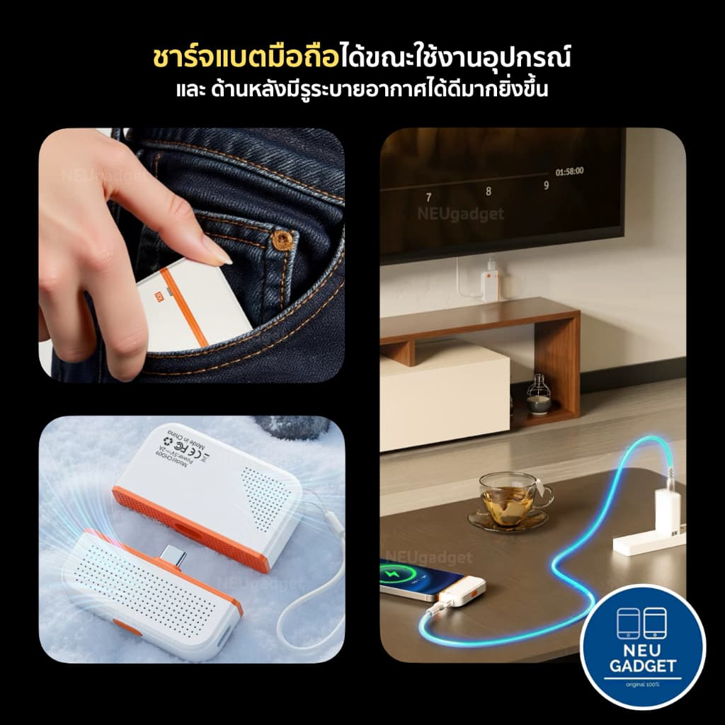 อุปกรณ์แชร์หน้าจอไร้สาย 1080P HDTV to Type-C HDMI Wireless Transmitter Receiver รับสัญญาณถึง 50เมตร รูปที่ 3