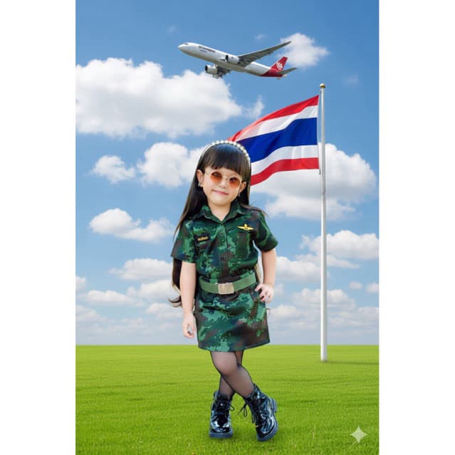ชุดทหารลายพลางเด็กหญิง รูปที่ 5