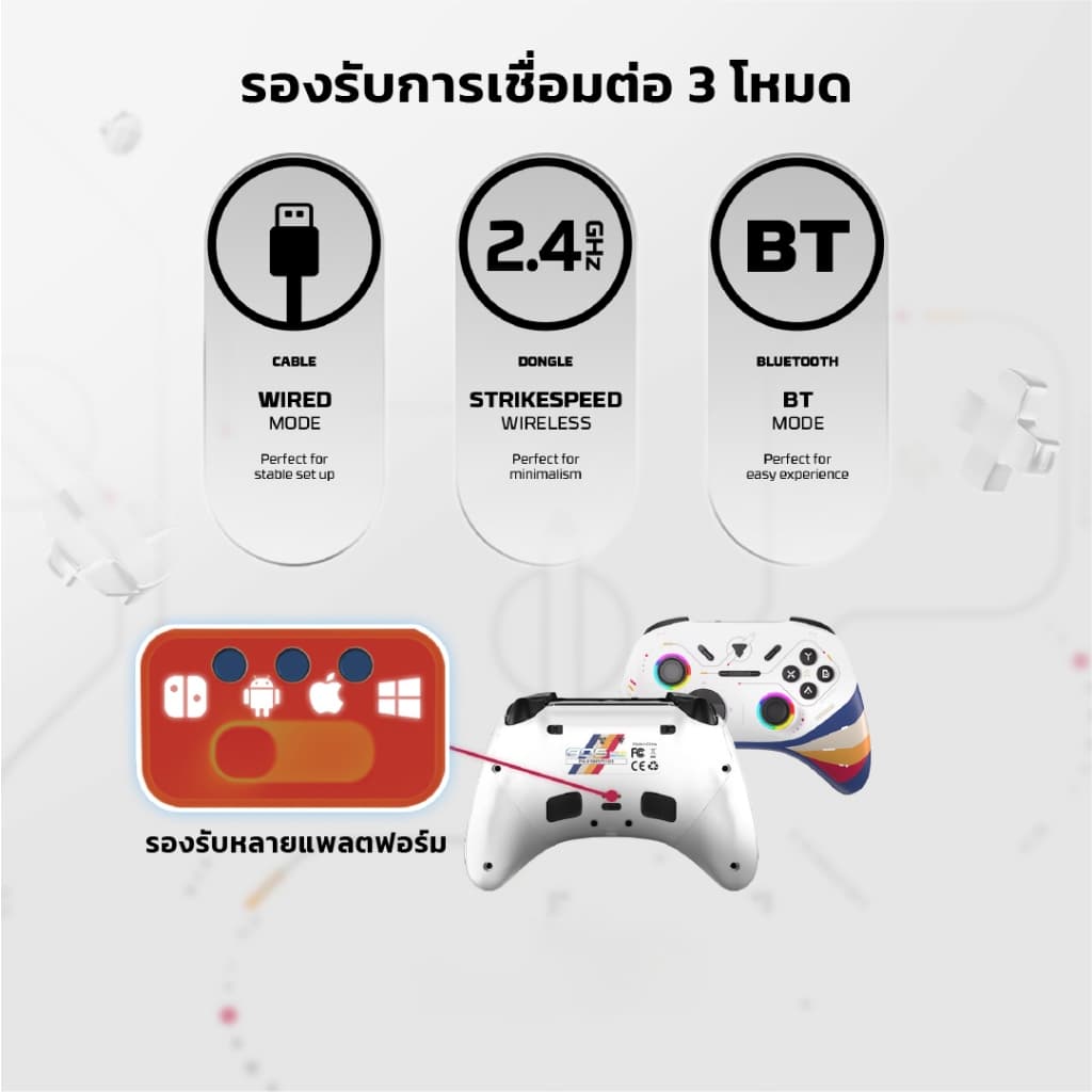 FANTECH จอยเกมมิ่งไร้สาย / bluetooth Wireless gaming controller รองรับ PC,PS, Android,IOS,รุ่น WGP15 รูปที่ 7
