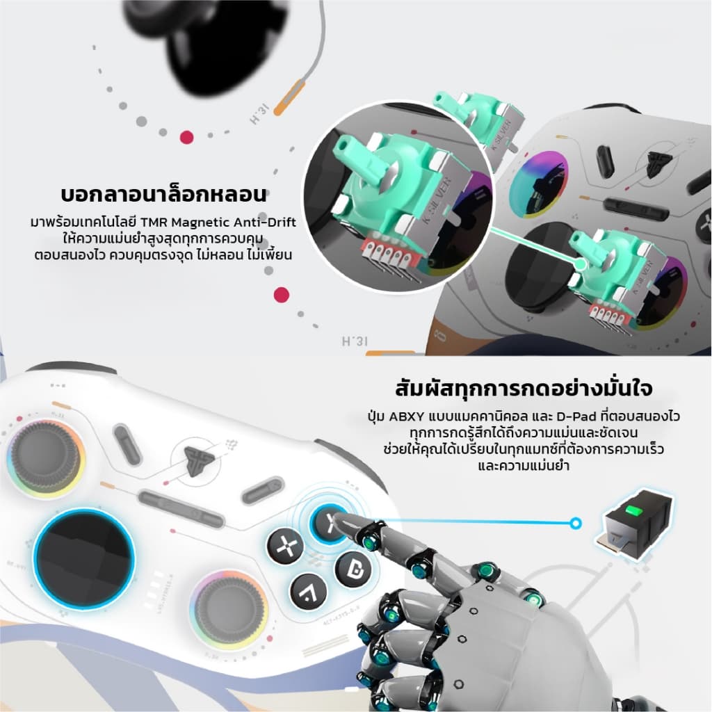 FANTECH จอยเกมมิ่งไร้สาย / bluetooth Wireless gaming controller รองรับ PC,PS, Android,IOS,รุ่น WGP15 รูปที่ 3