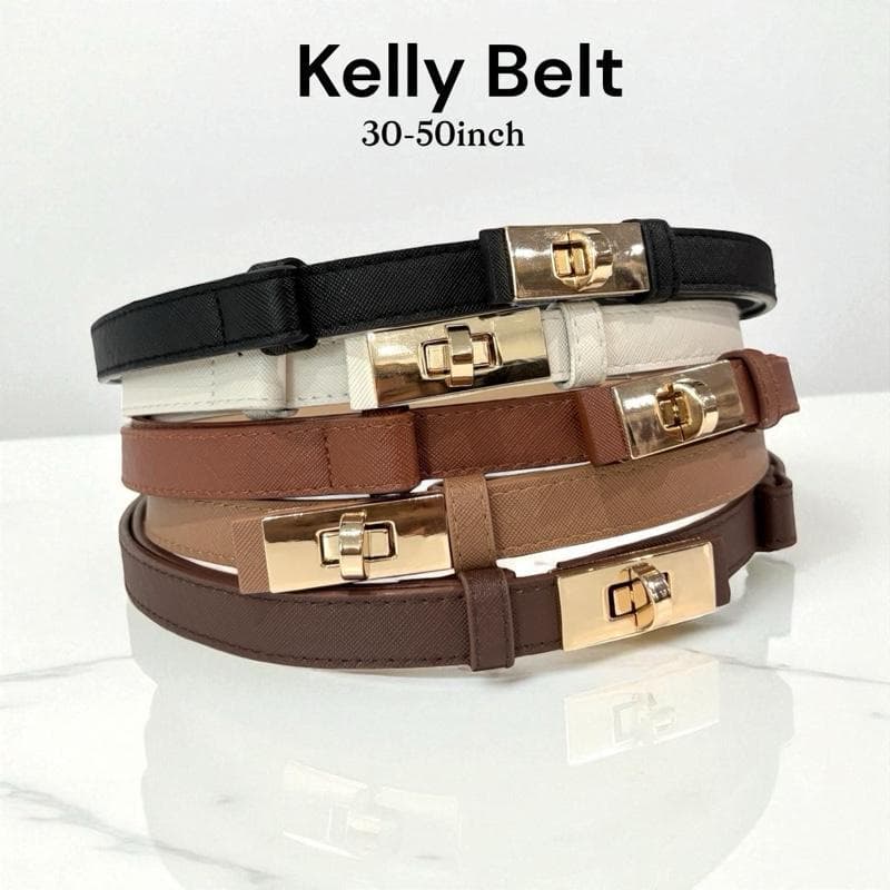 Kelly Belt เข็มขัดหนัง Pu ไซส์ใหญ่ สำหรับสาวพลัสไซส์ ปรับระดับความยาวได้ สะดวกสบาย สวยงามดูมีสไตล์ ขนาดเอว 30-50 นิ้ว มี รูปที่ 1