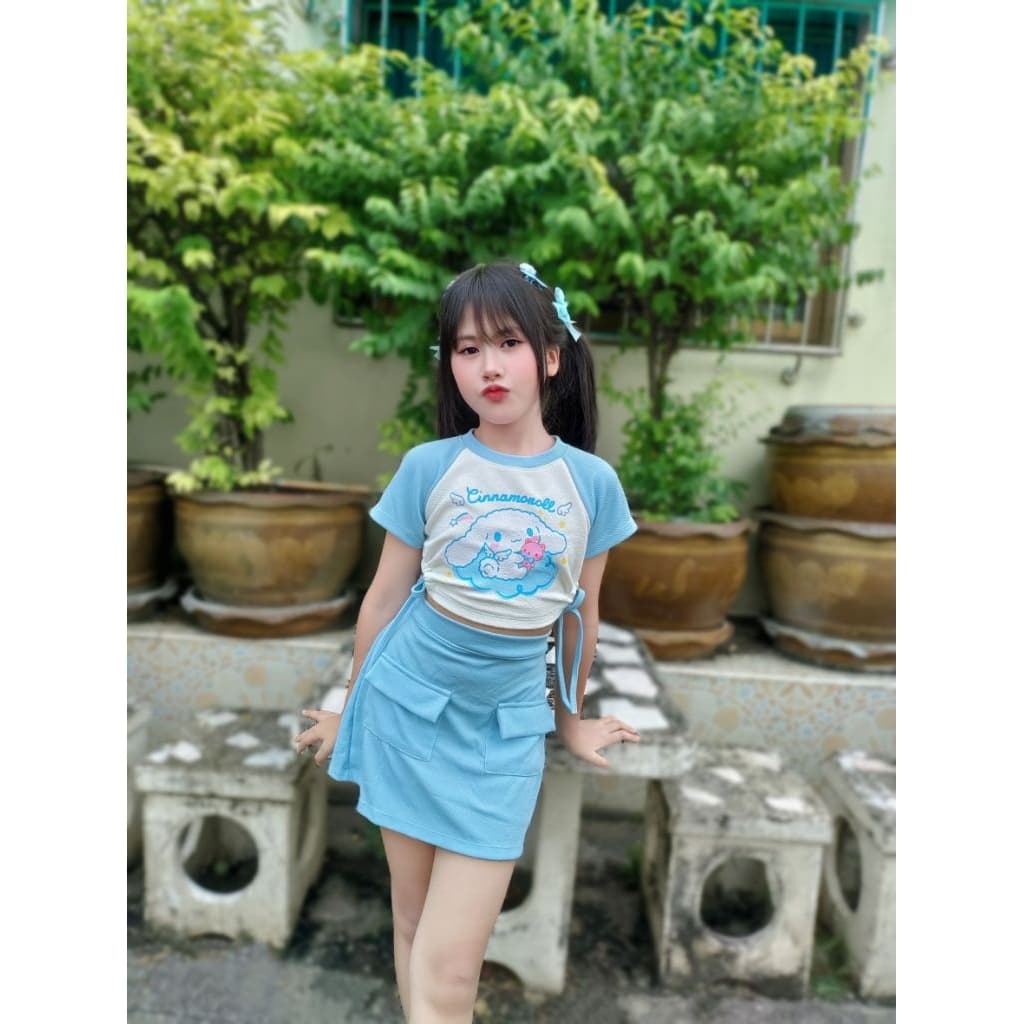 KRM ชุดเซ็ตเด็กผู้หญิงสโลปรูดข้างลายน่ารักมี5สี #มีลายมาเพิ่มน่ารักมาก รูปที่ 9