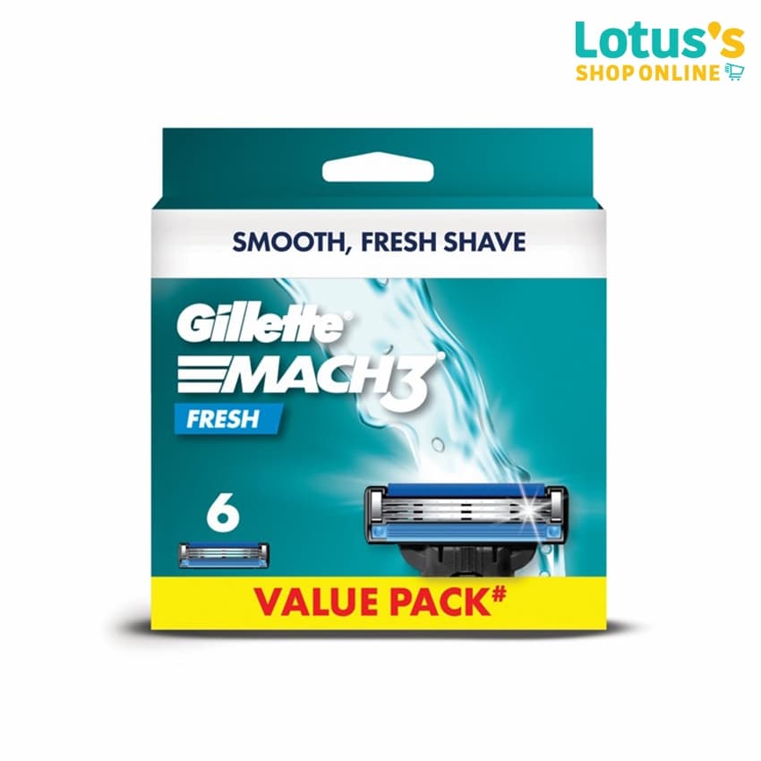 ยิลเลตต์ มัคทรี พลัส ใบมีดโกน แพ็ค 6 ชิ้น GILLETTE MACH3+ BLADE 6 CARTRIDGES REFILLS รูปที่ 1