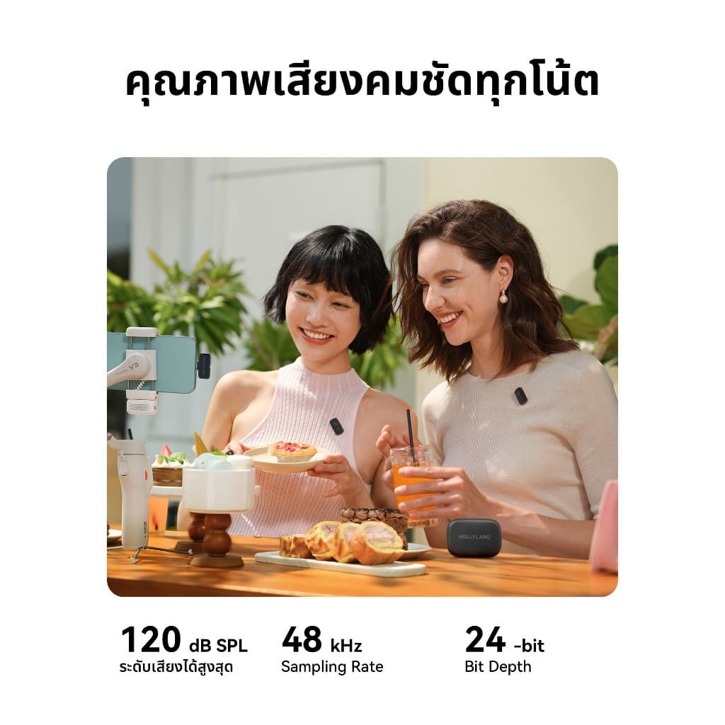 Hollyland LARK A1 ไมโครโฟนไร้สายขนาดเล็กสําหรับ iPhone USB-C การสร้างวิดีโอVlogging สตรีมสดคุณภาพสูง รูปที่ 2