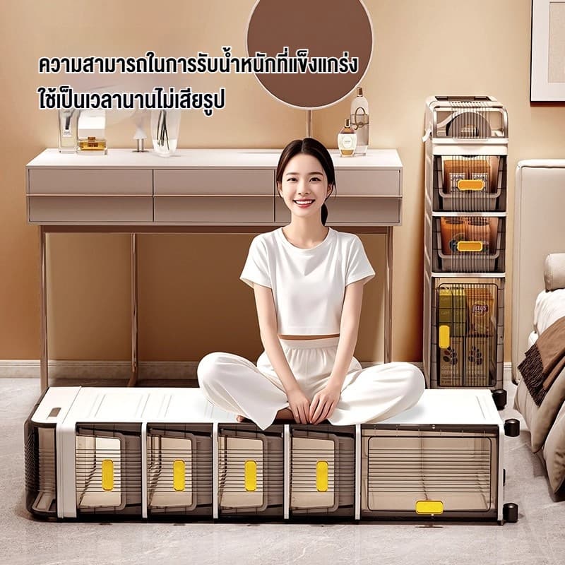 Joy ตู้เก็บของแบบลิ้นชักตามซอก ตู้ห้องน้ำ กันน้ำกันฝุ่น ตู้เก็บของแบบหลายชั้น กล่องใส่ทิชชู เพิ่มหนา มีล้อ รูปที่ 4