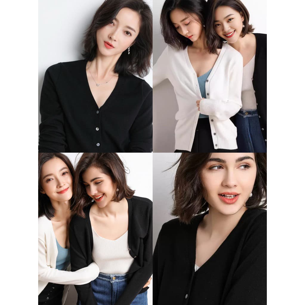 CHERISH มีไซส์ ส่งด่วน คาร์ดิแกน แขนยาว เสื้อคลุมไหมพรม กันหนาว คอวี ผู้ชาย ผู้หญิง สาวอวบใส่ได้ รูปที่ 1