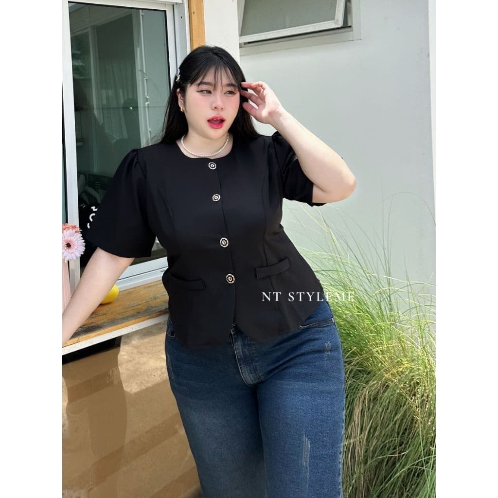 เสื้อสีดำสาวอวบรุ่นขายดีรหัสB38 รูปที่ 3
