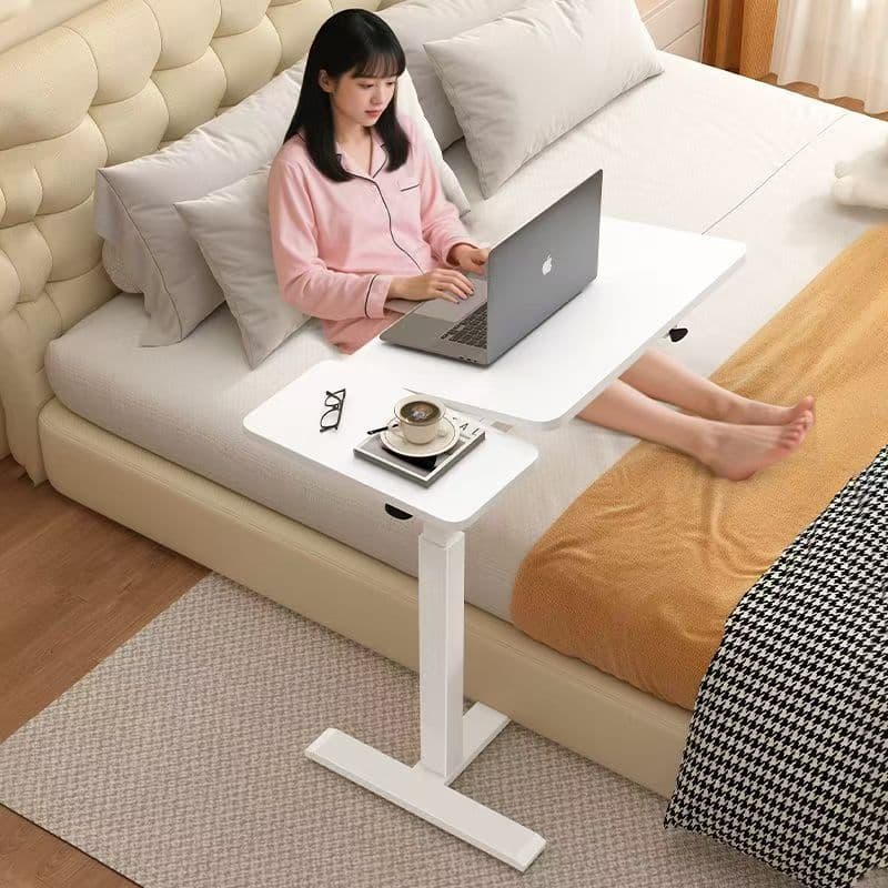 Esshelf 80*40cmโต๊ะข้างเตียง โต๊ะคอมข้างเตียง มันขยับได้มีล้อ โต๊ะทำงาน bedside table รูปที่ 3