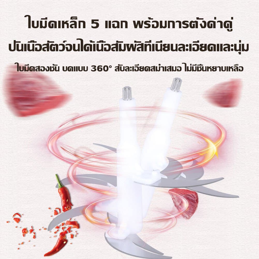 รับประกัน10ปีเครื่องบดเนื้อ 5L 3500W ปรับได้5เกียร์ 4ใบมีด ทำสะอาดง่าย ครื่องบดเนื้อ เครื่องบดเนื้อไฟฟ้า เครื่องบดหมู รูปที่ 3