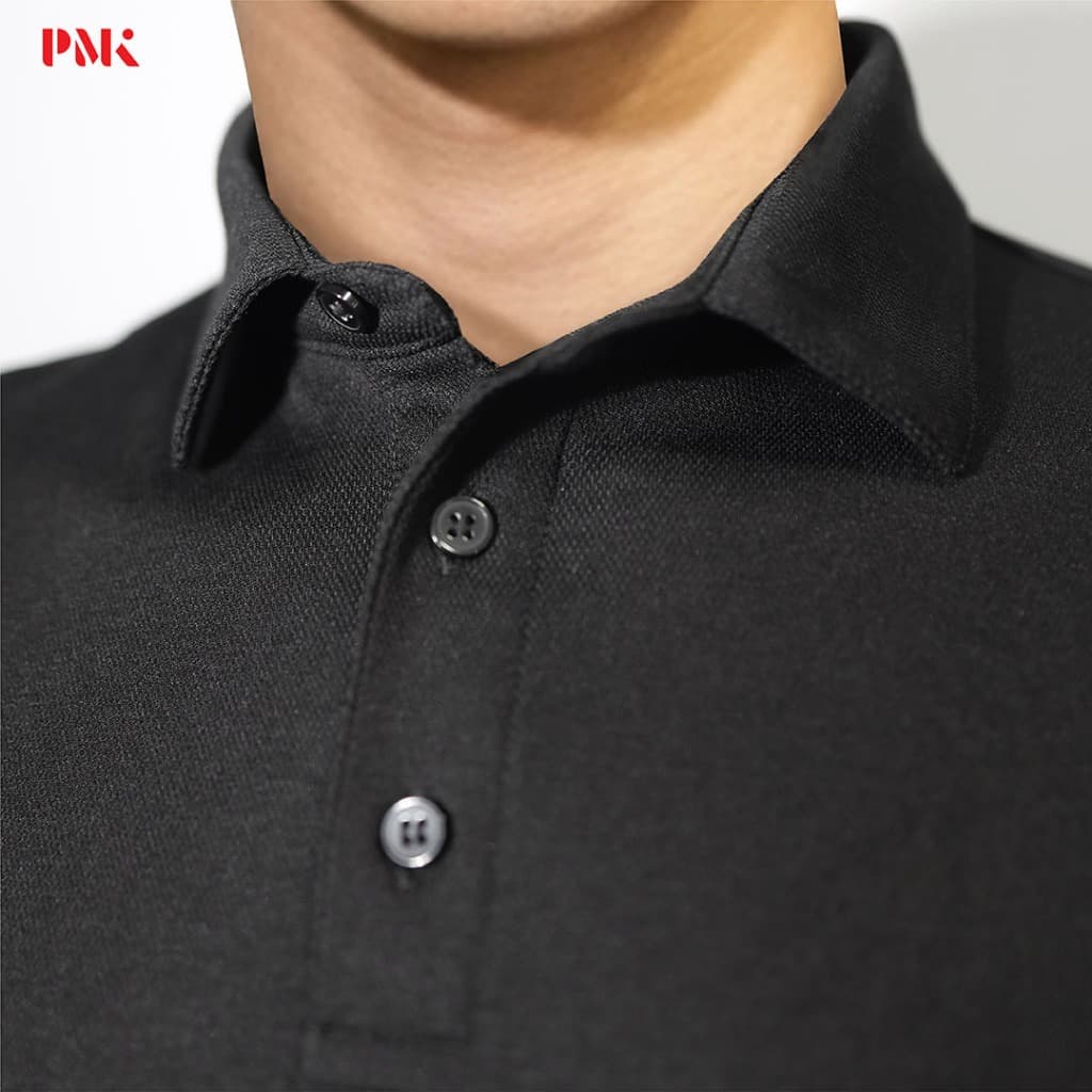 เสื้อโปโล Coolplus Oxy Prime สีดำ-PMKPOLOMAKER รูปที่ 5
