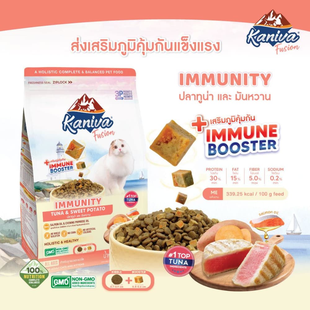 3สูตรใหม่! Kaniva Fusion อาหารแมว คานิว่า ฟิวชั่น อาหารเม็ดเกรดพรีเมี่ยม ผสมผสาน 3P Biotic ที่ดีต่อระบบลำไส้ รูปที่ 5