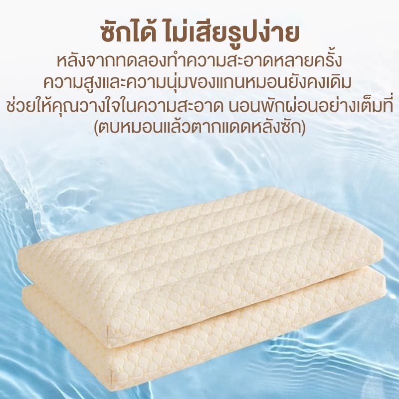 QM หมอนเตี้ย เส้นใยถั่วเหลืองซักได้หมอน หมอนโรงแรม สัมผัสนุ่มแบบ ออกแบบมาเป็นพิเศษสำหรับคนชอบหมอนเตี้ย ไม่ยุบตัวง่าย รูปที่ 9
