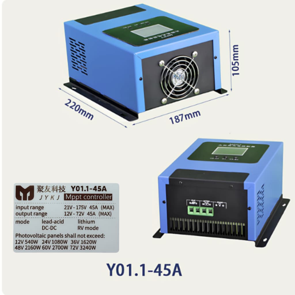 MPPT DC-DC 12V/24V/36V/48V MPPT โซล่าชาร์จเจอร์ ลิมิตกระแสได้ ช่วยให้แบตไม่บวม รูปที่ 6