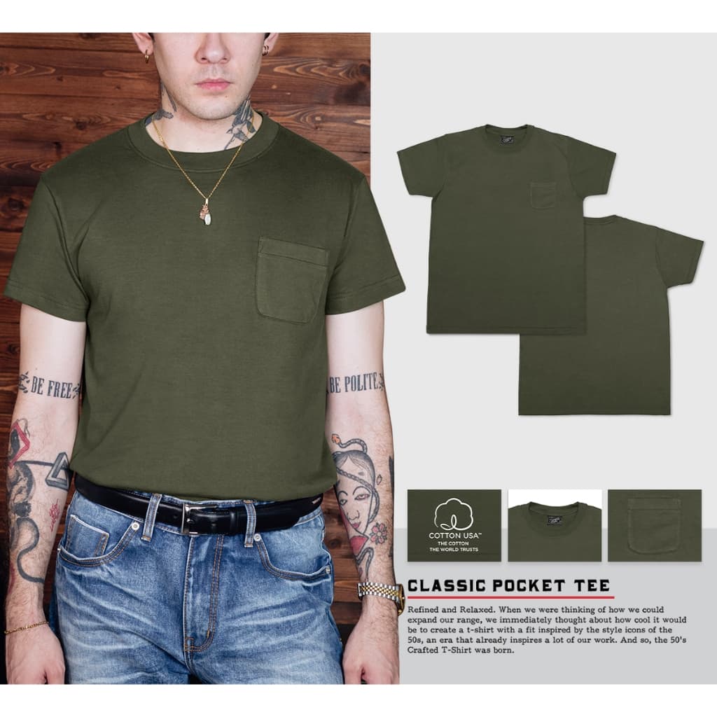 Simple&Raw - เสื้อยืด TS759 Classic Pocket Tee รูปที่ 5