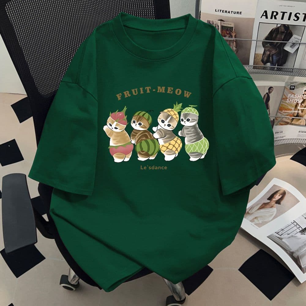 Top.basicเสื้อถูกๆเสื้อยืดOversize เสื้อสีดํา "cat big" เกาหลีสไตล์ เนื้อผ้าเกรดพรีเมียม คอกลม ใส่สบาย จัดส่งจากประเทศไ รูปที่ 4