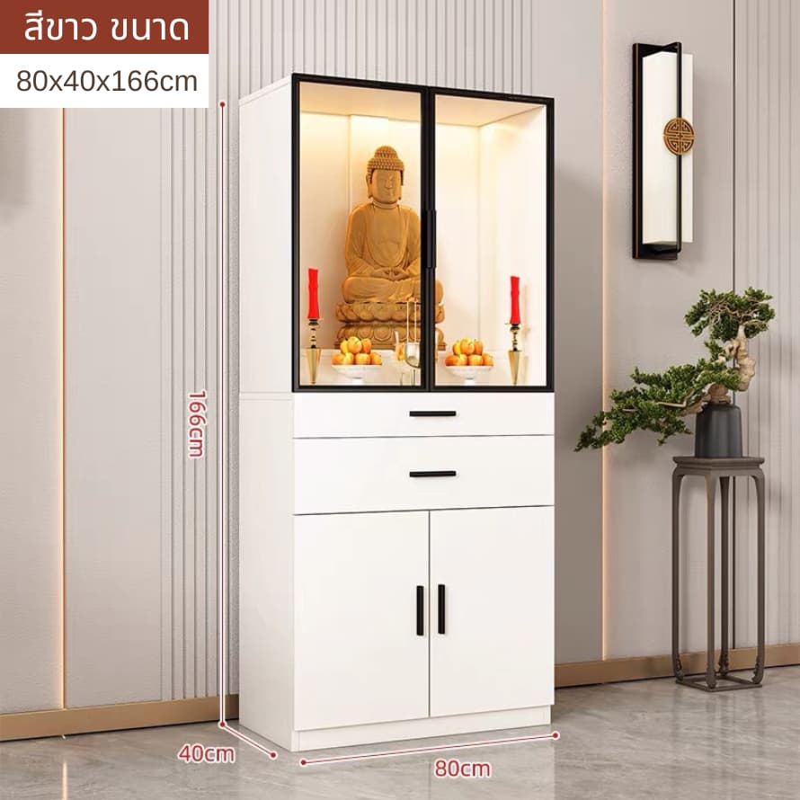 ตู้พระ ตู้พระสไตล์โมเดิร์น สินค้า สีโอ๊ค มีหลายขนาดให้เลือก รูปที่ 8