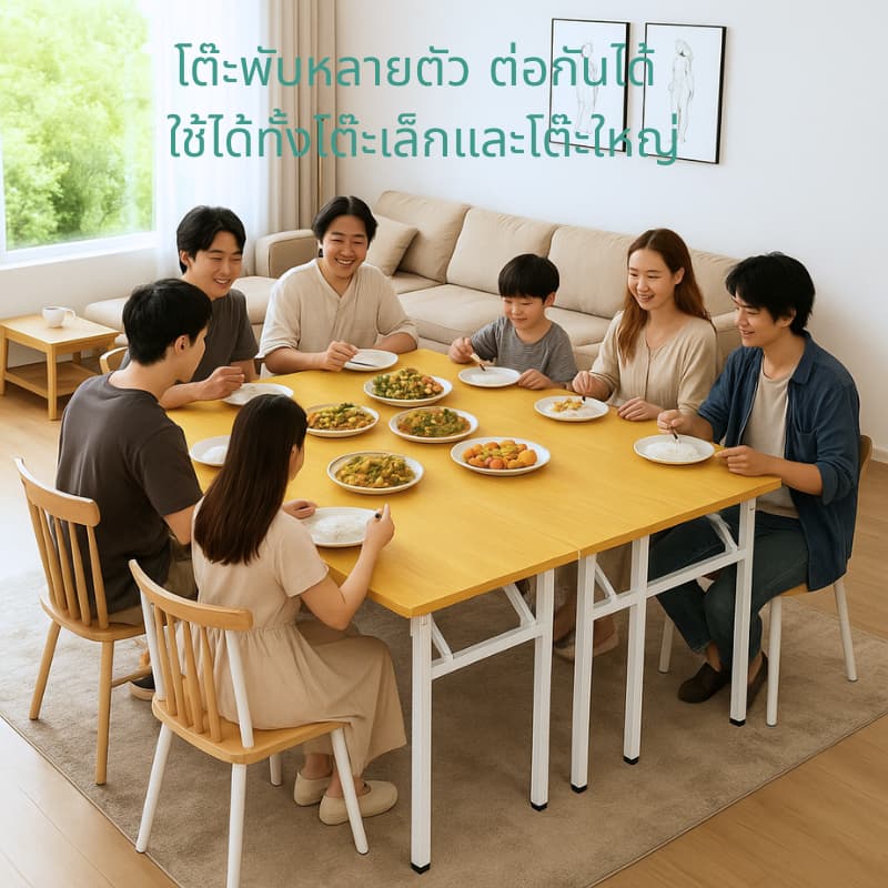 Homemark 120/100/80cmโต๊ะพับ โต๊ะเรียน จัดเก็บง่ายและไม่เปลืองพื้นที่ พับได้ไม่ต้องประกอบ กลางแจ้ง โต๊ะ Foldable รูปที่ 8