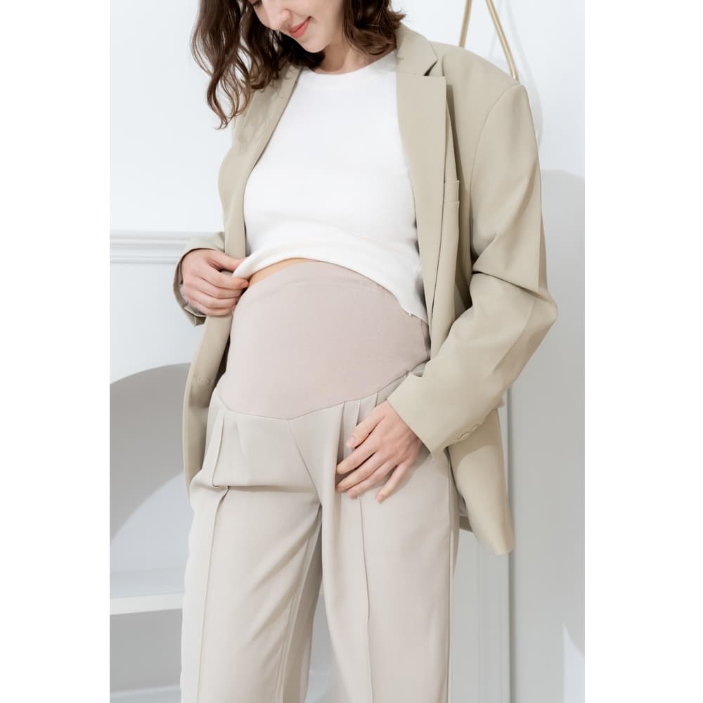 MACHIKO | L53 กางเกงทำงาน BAGGY กระบอกใหญ่ ผ้าหนานุ่ม มีสายปรับระดับ ใส่สบาย ใส่ได้ยันหลังคลอด รูปที่ 8