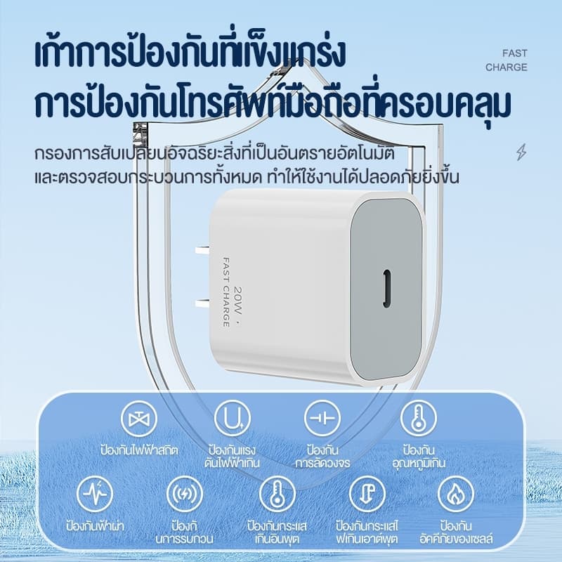 PD 30W Fast Charger สายชาร์จ Type C รองรับ สายชาร์จไอโฟน รูปที่ 5