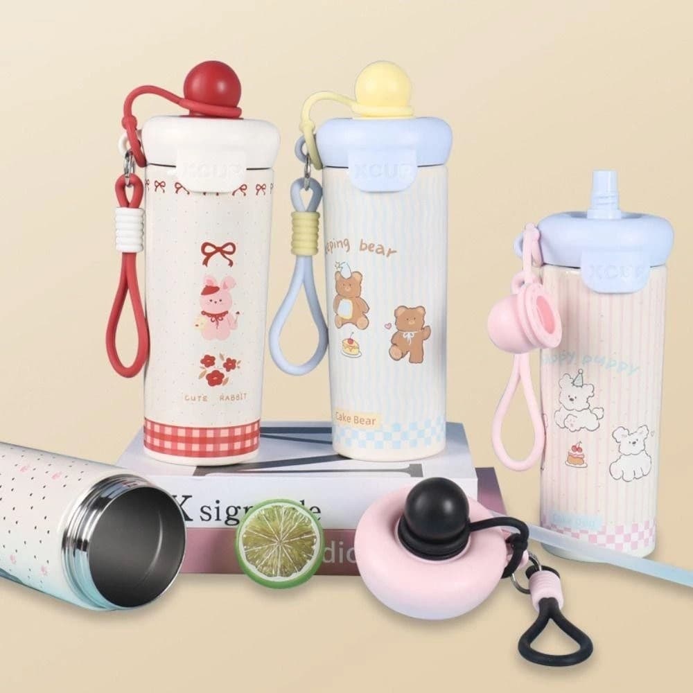 แก้วน้ำเก็บความเย็น ฟางถ้วยเก็บความร้อน 316 สแตนเลส 600ml/20oz แก้วมีฝาปิด พกพาสะดวก ลายน่ารัก ขวดน้ํา รูปที่ 5