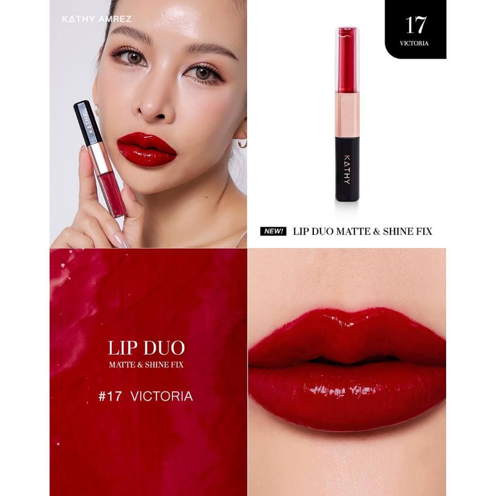 Beauty-Siam แท้ทั้งร้าน !! รุ่นใหม่ล่าสุด KATHY AMREZ Lip Duo Matte & Shine Fix รูปที่ 4