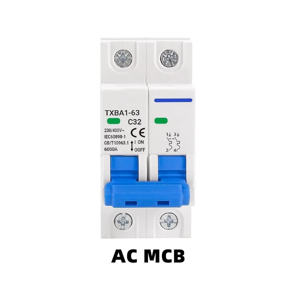 เล็กสวิตช์แบตเตอรี่เบรกเกอร์ พลังงานแสงอาทิตย์ 2P DC MCB1000VAC 400V 63A สําหรับระบบPhotovoltaicPV รูปที่ 5
