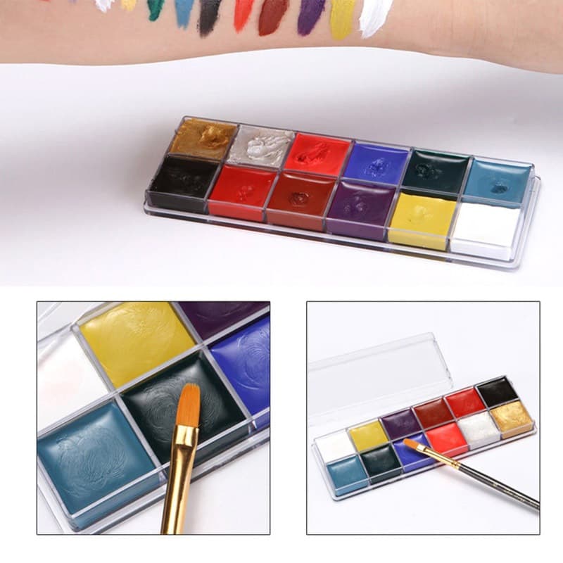 สีเพ้นท์หน้า สีทาหน้าและร่างกาย สีสันสดใส สีทาหน้า มี12สี สีทาตัวเรืองแสง ล้างเครื่องสำอางออกง่าย รูปที่ 5