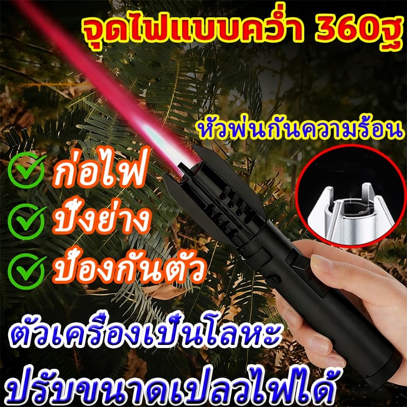 แบล็ควอริเออร์ ไฟแช็ก ไฟแช็ก ไฟฟู่ ปรับระดับไฟ วัสดุ ปืนไฟแช็ค ความร้อนสูง ไม่มีเขม่า เปลวไฟเป็นเส้นตรง ไม่กระจายออก รูปที่ 1