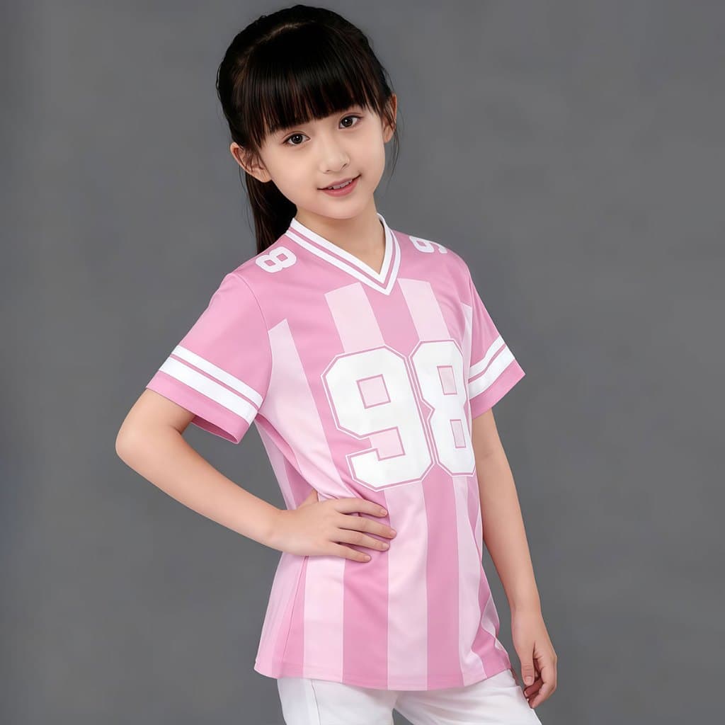 Beryl kidsเสื้อยืดเด็กเสื้อแขนสั้นลำลอง สำหรับเด็กชายและเด็กหญิง พิมพ์ลายตัวเลข คอวี สไตล์ฮิปฮอป แห้งเร็ว ฤดูร้อน รูปที่ 3