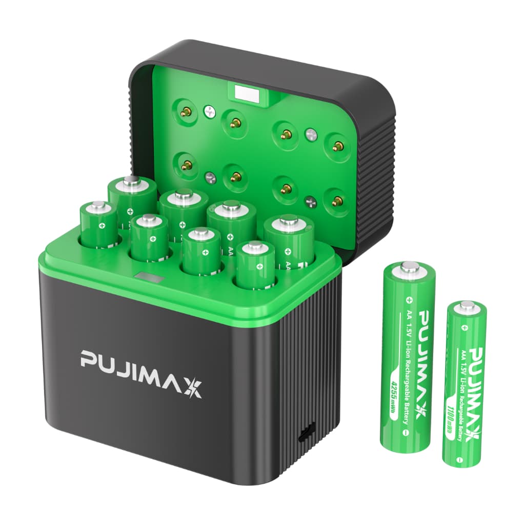 PUJIMAX เครื่องชาร์จถ่าน 8ช่อง รองรับ 1.5V ถ่านชาร์จ Li-ion AA/AAA ชาร์จเร็ว TYPE-C ป้องกันชาร์จเกิน รูปที่ 9