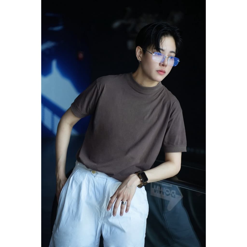 TONNE เสื้อยืดคอกลมสีพื้น รัดกล้าม ปรับบุคลิค รูปที่ 2