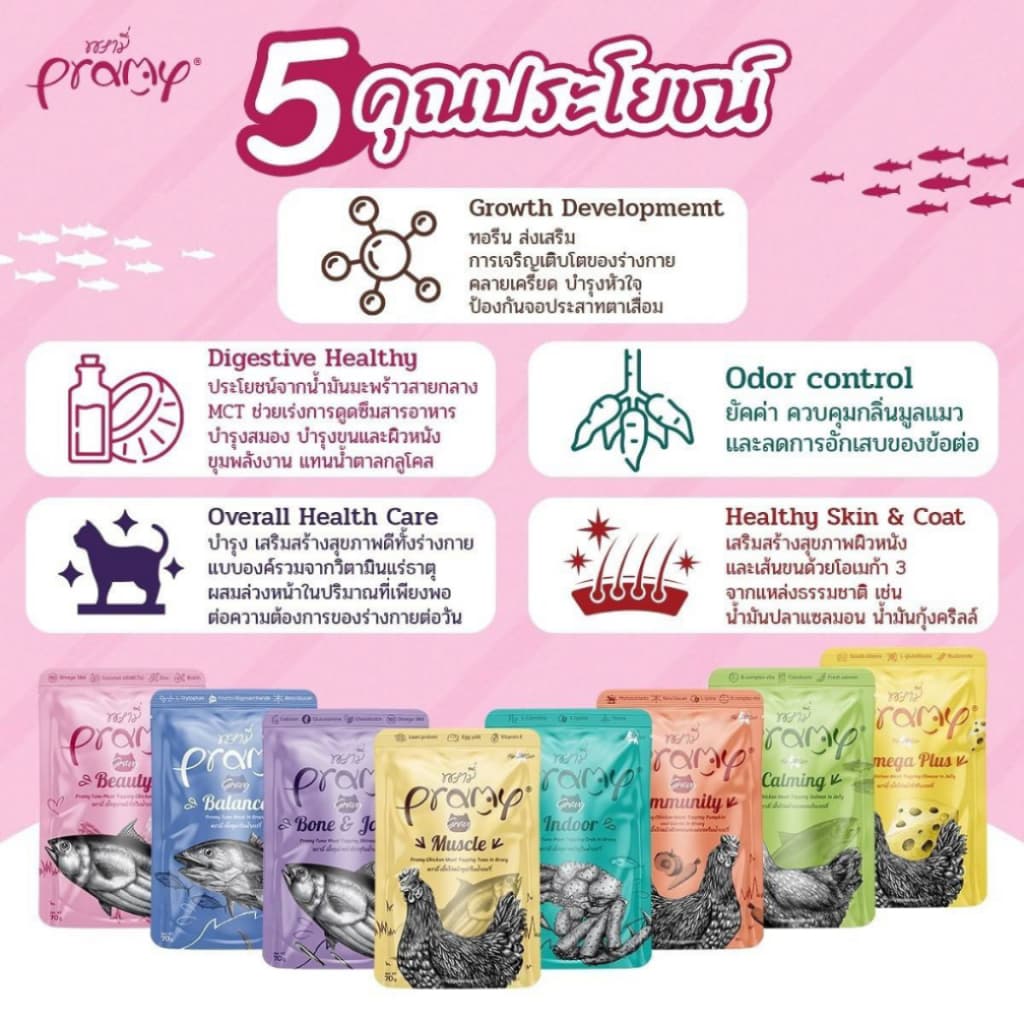 PRAMY พรามี่ อาหารเปียกแมว สูตรลูกแมว สูตรแมวโต สูตรแมวสูงวัย ขนาด 70 กรัม รูปที่ 3