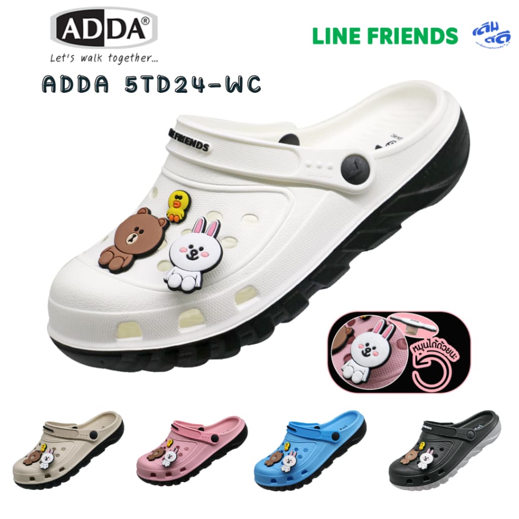 ADDA 2Density LINE FRIENDS รุ่น 5TD24-WC รองเท้าหัวโต รัดส้น ลายการ์ตูนน่ารัก ไซส์ 4-6 รูปที่ 1