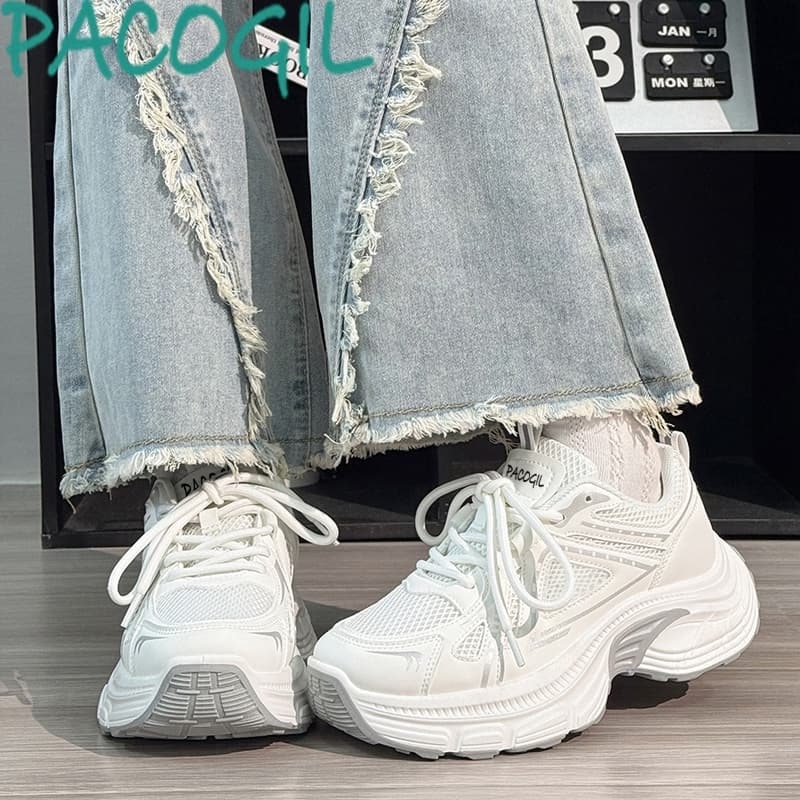 รองเท้าเกาหลี ไซส์ใหญ่ 36-42 - รองเท้าสนีกเกอร์น้ำหนักเบา ใส่ได้ทุกวัน สบายเท้า สำหรับสตรีเท้ากว้าง ใส่เดินนานไม่เมื่อย รูปที่ 3