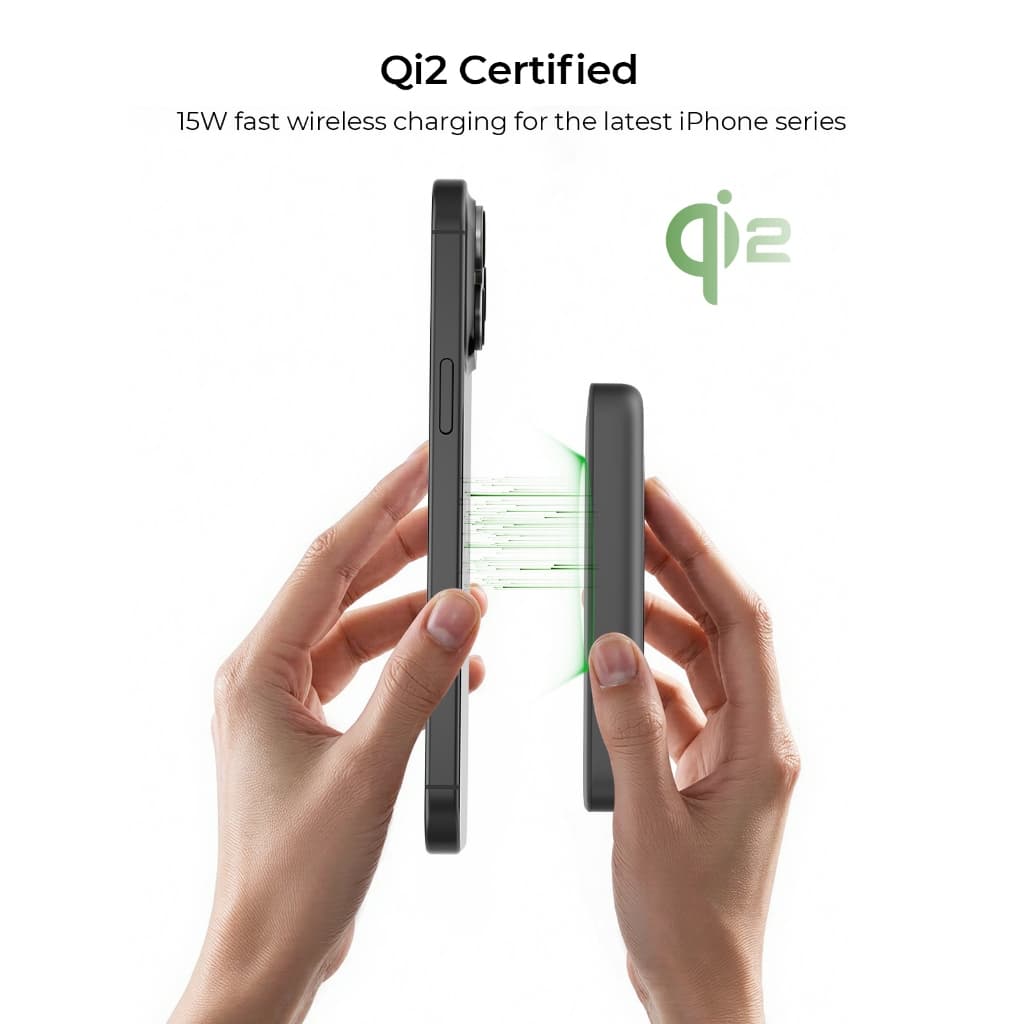 AUKEY PB-MS08 10000mAh Qi2 Magnetic พาวเวอร์แบงค์ไร้สาย Power Bank Ultra-Slim รูปที่ 7