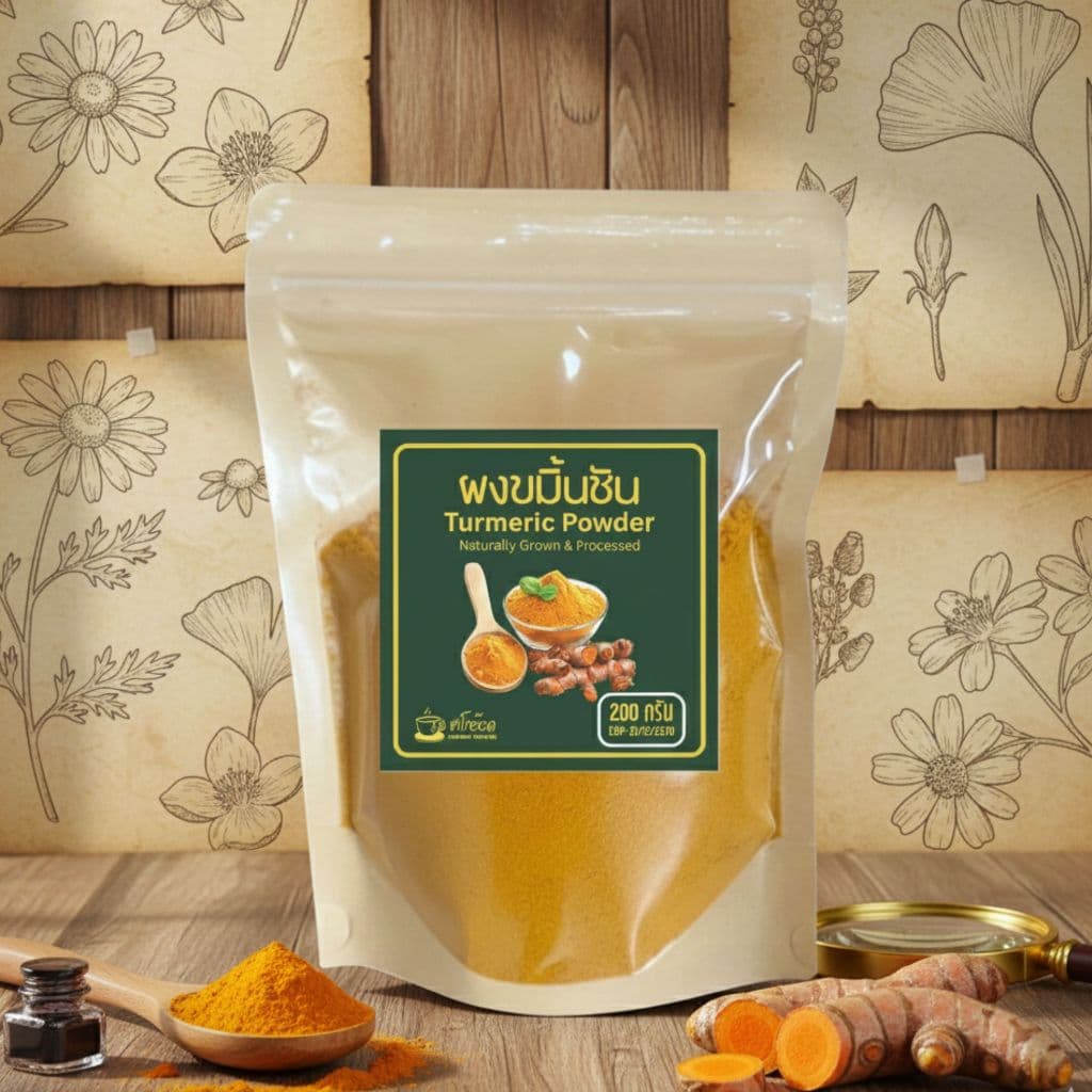 ผงขมิ้นชัน 100% Turmeric Powder ผงชงดื่ม Golden Milk ไม่มีสารปรุงแต่ง รูปที่ 5