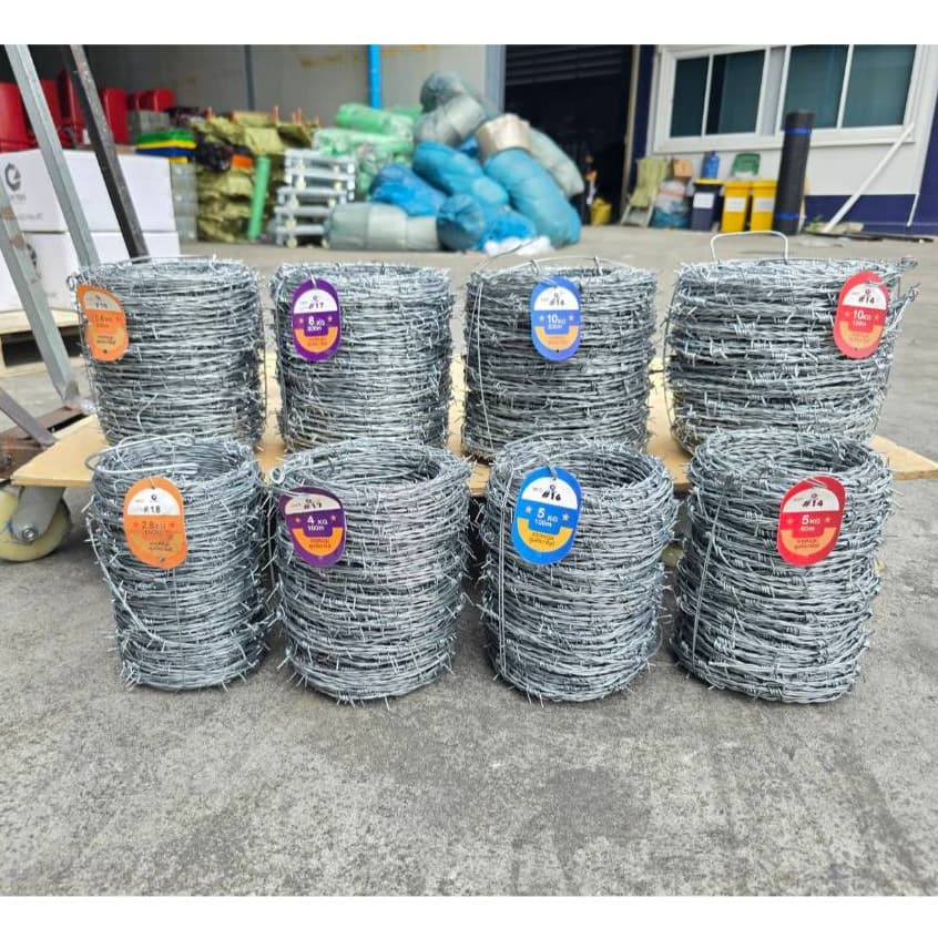 ลวดหนาม ยาว60-200เมตร หนา 1.2mm/1.4mm/1.7mm/2mm ลวดหนามชุบกัลวาไนซ์ร้อน ทนสนิม รั้วทหาร รั้วบ้าน รูปที่ 4