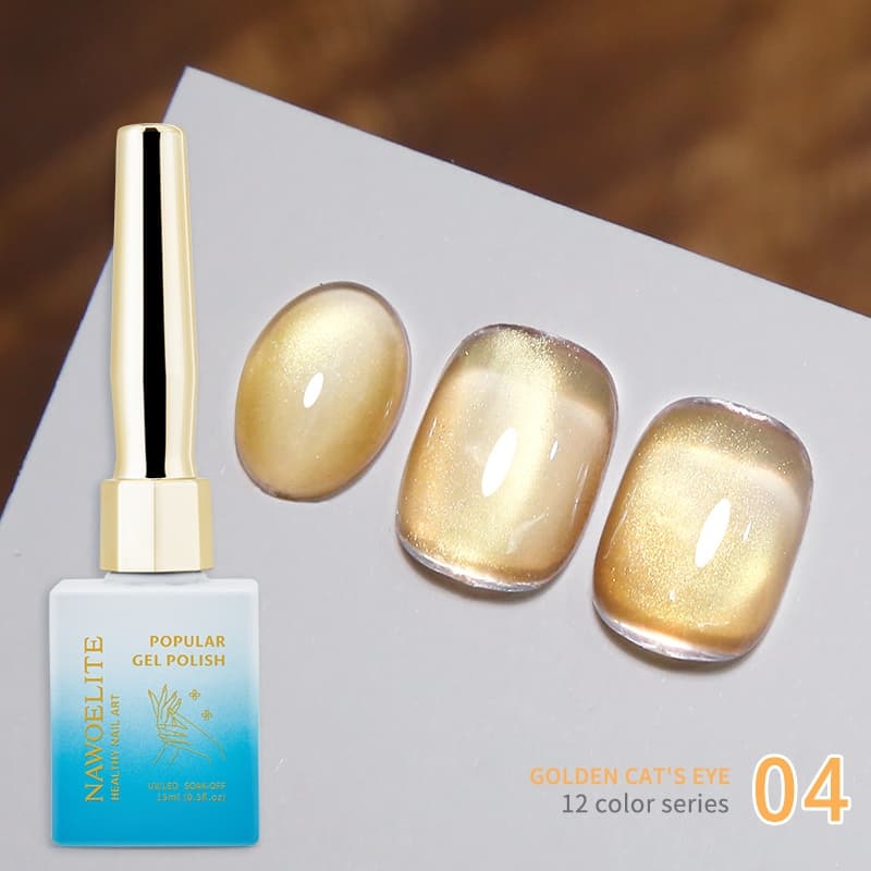 Nawoelite สีลูกแก้ว สีทาเล็บเจล เจลทาเล็บ เจลทาเล็บตาแมว 12 สีทอง ใช้ง่ายแม้สำหรับมือใหม่ สร้างเอฟเฟกต์เล็บรวยๆ รูปที่ 6