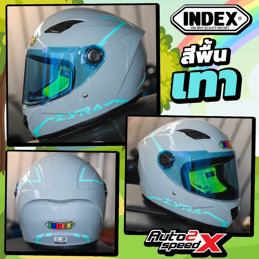 หมวกกันน็อคเด็ก เต็มใบ INDEX ZYRA JR สำหรับเด็ก ผู้หญิงศีรษะเล็ก รูปที่ 7