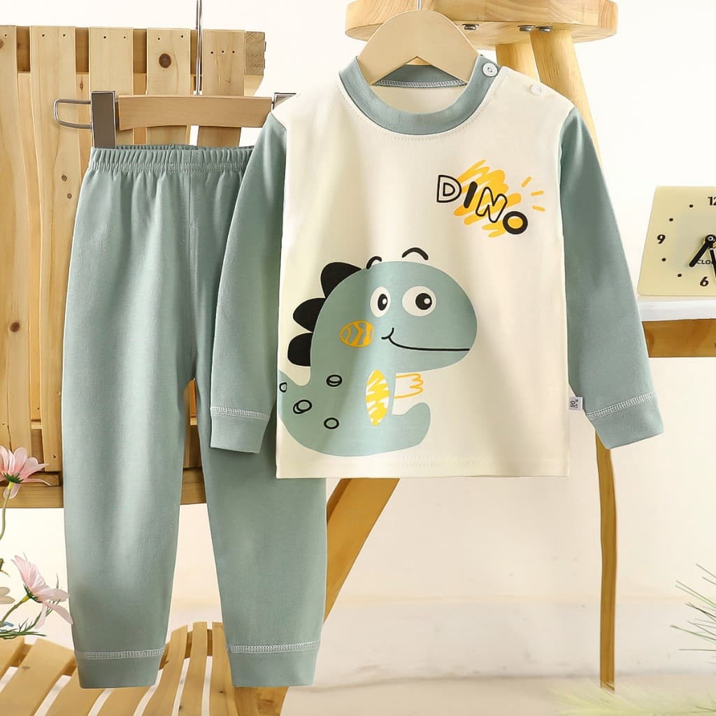 BEAR BABY ชุดนอนแขนยาว ขายาว เสื้อผ้าเด็ก ชุดนอนกันหนาว ผ้าcotton อายุ6เดือน-5ปี รูปที่ 3