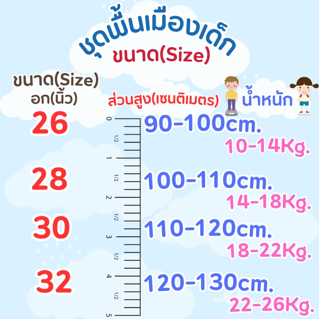 ชุดผ้าฝ้ายพื้นเมืองเด็กชาย/เด็กหญิง ใส่ได้ ลายช้าง/ลายขอฯ/ลายขิด/ลายดอกสดใส ใส่สบายๆ น่ารัก ไม่ร้อน รูปที่ 9