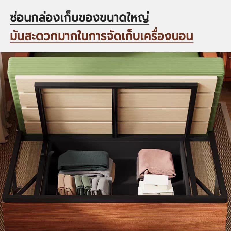 TAGR โซฟาเบดพับได้ โซฟาปรับนอน โซฟาเบด เบดนอนด้วยการจัดเก็บประกอบง่าย ได้ 3/3.5/4/5 เท้า ด้วยการจัดเก็บ รูปที่ 4